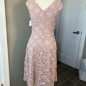Dress Barn Blush Sequin Lace Dress